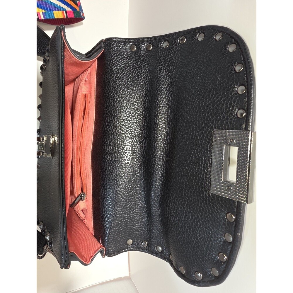 MERSI Vegan Crossbody Bag Multicolor Guitar Strap Black Studded - Picture 7 of 9